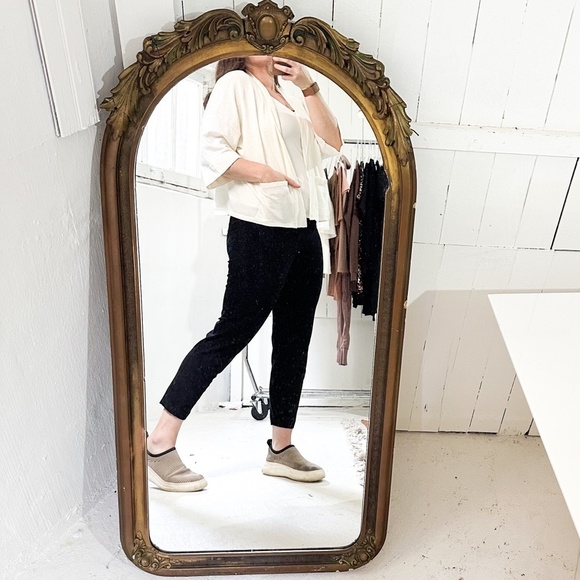 Eileen Fisher Organic Linen Crepe Stretch Boxy 3/4 Sleeve Short Cardigan -XL - Picture 7 of 9